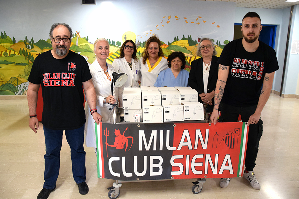 Nuovo gesto di generosità del Milan Club Siena: donate 20 lampade alla Terapia Intensiva Neonatale