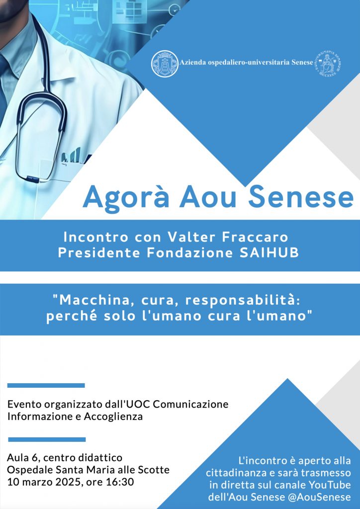 Agorà Aou Senese, incontro con Valter Fraccaro, presidente Fondazione SAIHUB